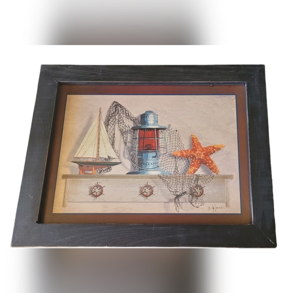 Framed Nautical Art Print Sailboat - Picture 5 of 16